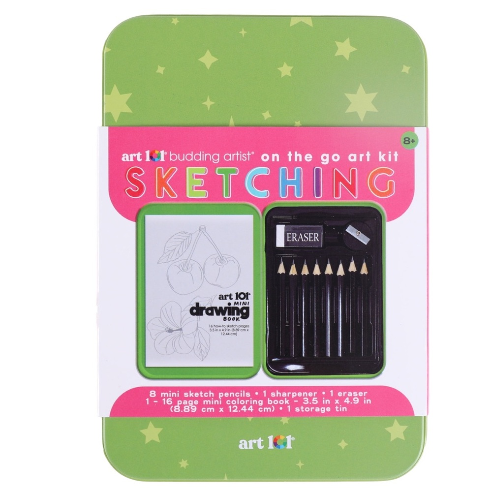 Art 101 Sketching Art Tin Mini Travel Set NWT